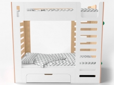 Ліжко двоярусне IndigoWood CuRocks зі скалодромом white